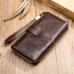 Fashion Men Long Wallet Genuine Leather Male Clutches Phone Purse for Men Money Clips Card Holder Leather Wallet - Image 6