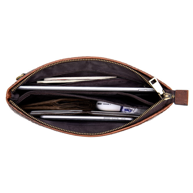 Men Vintage Genuine Leather  Man Purse Handbag Clutch Wallet for Men - Image 4