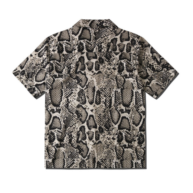 Street Creative Printing Leopard Print Loose Cardigan Short Sleeve Shirt For Men And Women - Image 3