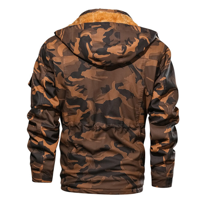 Winter Men Leather Jacket Thick Military Hooded Men Coats - Image 6