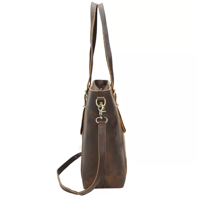 TIDING OEM Vintage Style Ladies Genuine  Leather Shoulder Bag Women Leather Handbag Tote Bag - Image 2