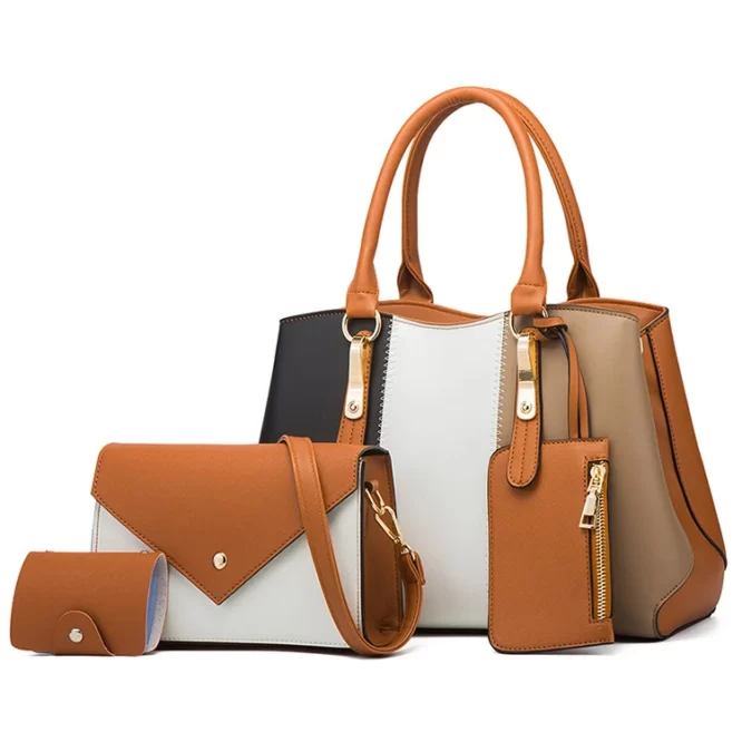 EG201 Wholesale fashion designer 4pcs hand bags ladies handbags 4 pcs sets for women 2022 - Image 6