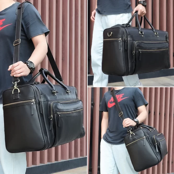 Fashion Gym Bag Travel Tote Handbags Outdoor Weekender Shoulder Luggage Waterproof Sports Leather Custom Duffel Bags For Men - Image 5