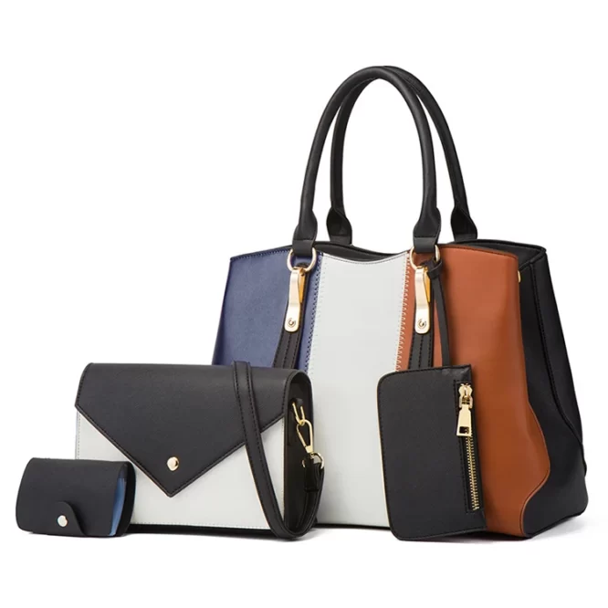 EG201 Wholesale fashion designer 4pcs hand bags ladies handbags 4 pcs sets for women 2022 - Image 4