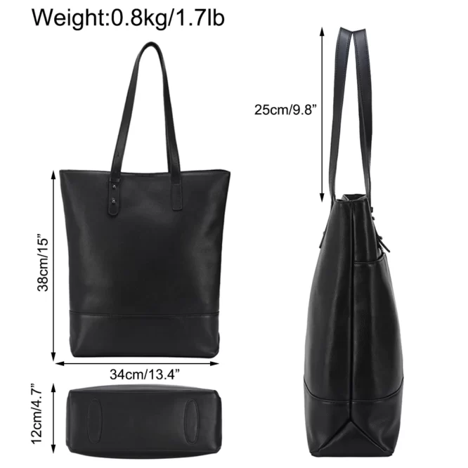 New ArrivalBlack Unisex Genuine Leather Shoulder Bag Tote Hand Bag HandBag For Women