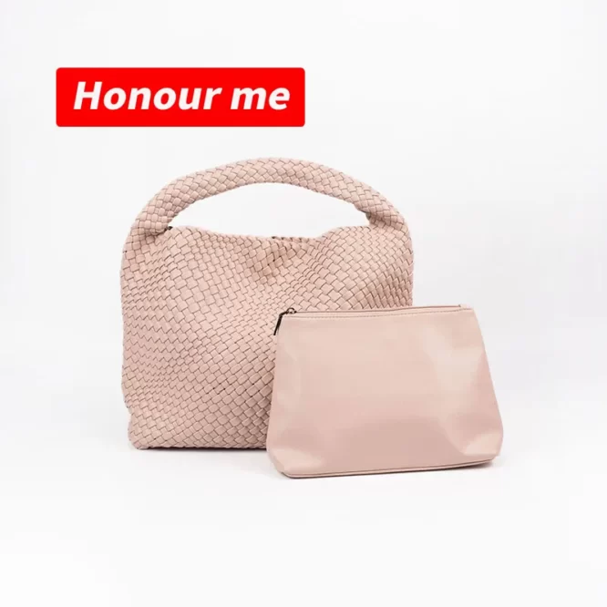 HONOUR ME Fashion Custom Make PU Woven Bag Soft Leather Beach Crossbody Bag Handmade Knitted Tote Bag - Image 2