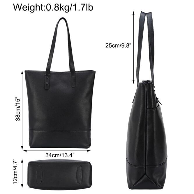 TIDING New Arrival Unisex Custom Real leather Luxury Hand Bag Shoulder Bag Black Genuine Leather Tote Handbag For Women